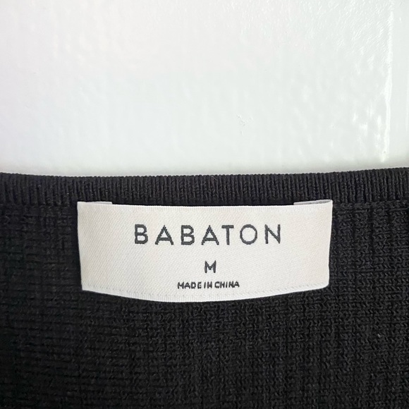 Babaton Black Sculpt Knit Square Neck Top, size M - Picture 6 of 8